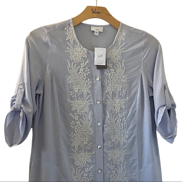 J. Jill Button Up Dress with Pockets & Embroidery Detail - Picture 3 of 14